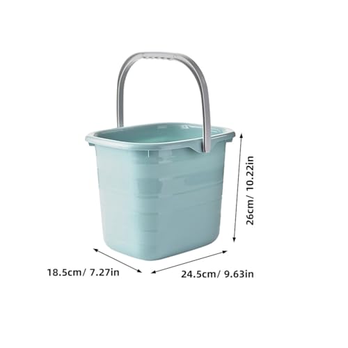 Didiseaon Plastic Bucket with Handle Rectangular Tub Portable Water Pail Utility Storage Bucket for Household Cleaning Supplies 11L, 26.00X24.50X18.50CM