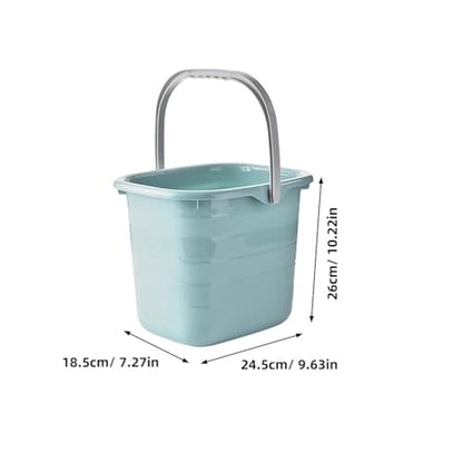 Didiseaon Plastic Bucket with Handle Rectangular Tub Portable Water Pail Utility Storage Bucket for Household Cleaning Supplies 11L, 26.00X24.50X18.50CM