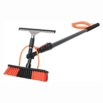 Professional Window Cleaning Kit - Extendable Pole and Squeegee Cleaner with 180° Rotation Bendable Head and Alumipole - size: 18FT