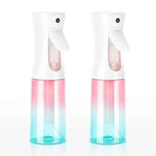 Spray Bottle for Hair (6.8OZ /200ML) Continuous Ultra Fine Mist Sprayer for Hair, Salons, Barber, Plants, Skin Care, Cleaning 2 Pack GRADIENT PINK BLUE - color: Gradient Red Blue, size: 200ml-2 Pack