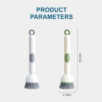 ANIS·KEBBR 2Pcs 360° Rotating Soap Dispensing Dish Brush Refillable for Kitchen Bathroom Cleaning 6x27cm