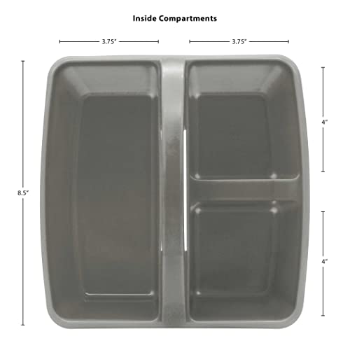 Teacher Created Resources Gray Portable Plastic Storage Caddy 6-Pack for Classrooms, Kids Room, and Office Organization, 3 Compartments