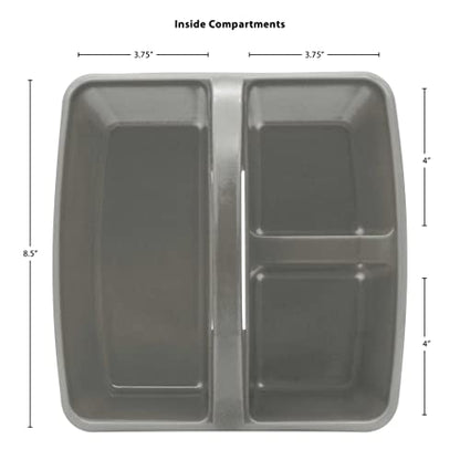 Teacher Created Resources Gray Portable Plastic Storage Caddy 6-Pack for Classrooms, Kids Room, and Office Organization, 3 Compartments