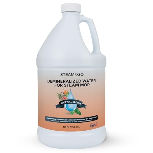 Steam & Go Demineralized Water for Steam Mop – Tropical Bloom Scent, 128 Fl Oz | Scented Floor Cleaner Solution, Ready-to-Use, Compatible with Any Steam Cleaner - size: 1 gallon