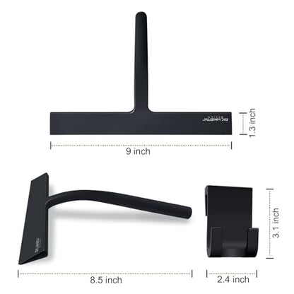 Silicone Rubber Blade Shower Squeegee 9" in Width Window & Car Squeegee for Shower, Glass, Window (Black, 9 Inches) - color: Black, size: 9 Inches