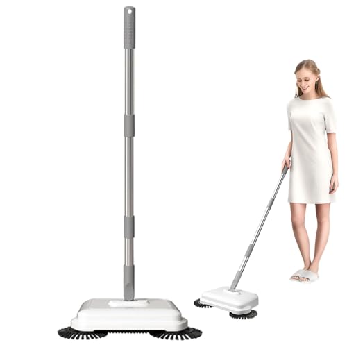 Floor Sweeper, 2-in-1 360° Rotating Hand Push Sweeper, High Efficient Carpet with Long Handle, Hanging Manual Vacuum for Home Office Carpet Manual Push