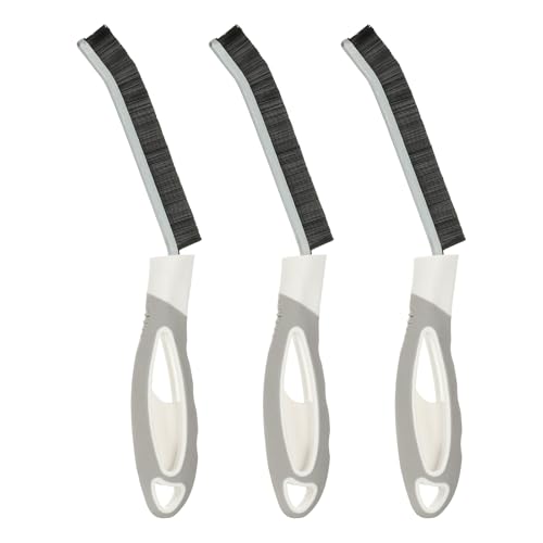 PATIKIL Hard Bristle Crevice Cleaning Brush, 3Pcs Multifunctional Gap Cleaning Brush Corner Cleaning Brushes Tool for Little Corner Kitchen Bathroom Toilet Windows, Grey Black - color: Grey Black