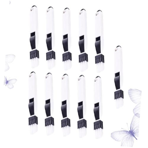 Yardwe 11pcs Window Door Track Cleaning Brush Set with Dustpan, Detachable Keyboard Dustpan Brush, Multipurpose Crevice and Groove Cleaner for Household and Office Use, Black