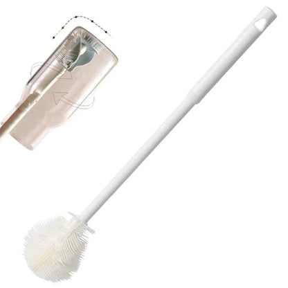 Long Handle Water Bottle Cleaner 360° Flexible Silicone Brush use for Cleaning Narrow Jars Mugs and Baby Bottles - color: 1pc