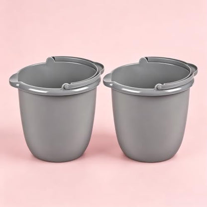 2-Pack 10 Quart Classic Titanium Plastic Spout Pail with Comfort Grip Handle, Pour Cleaning Bucket 11 1/4"x10"x11 3/4", Nestable Utility Pail for Mopping Car Wash Household Cleaning