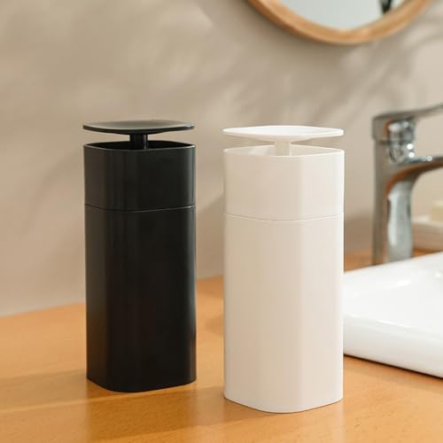 Push Down Pump Dispenser Bottle Refillable Liquid Container for Home/Travel, 2.75 x 2.75 x 7inch Leakproof Silicone Seal Design(Black) - color: Black