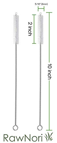2 Drinking Straw Cleaning Brush Long - Bristle Cleaner for Stainless Steel Drink Straws Heavy Duty Brushes for Washing Glass Silicone Metal Straws Tea Pot Spout Mini Micro Bottle