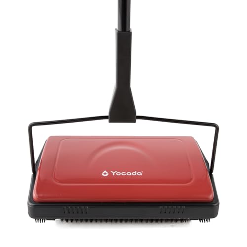 Yocada Carpet Sweeper Cleaner for Home Office Low Carpets Rugs Undercoat Carpets Pet Hair Dust Scraps Paper Small Rubbish Cleaning with a Brush Dark Red - color: Dark Red