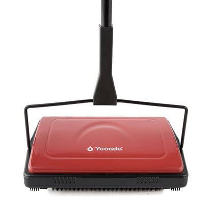 Yocada Carpet Sweeper Cleaner for Home Office Low Carpets Rugs Undercoat Carpets Pet Hair Dust Scraps Paper Small Rubbish Cleaning with a Brush Dark Red - color: Dark Red