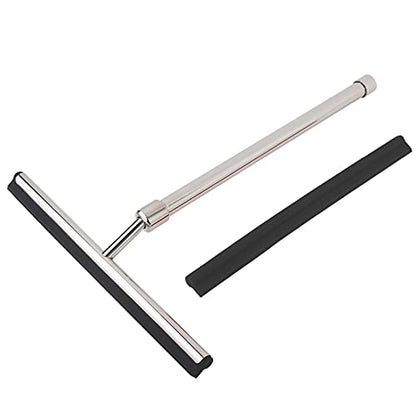 Shower Squeegee,Extendable Handle Stainless Steel Window Glass Cleaner Wiper Bathroom Mirror Brush for Shower Doors, Bathroom,Window,Car Glass