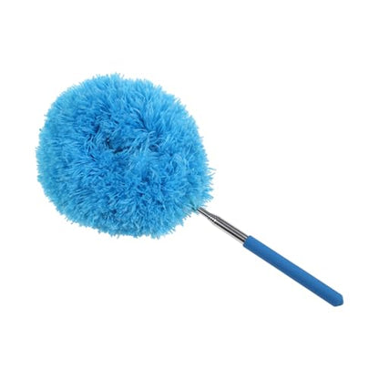 Flexible Dusting Tool Duster - Extendable Microfiber Cleaner, Household Ceiling Fan Remover | Telescopic Dust Removal Wand System, Bendable Head Attachment with Soft Grip for High Furniture Surfaces - color: Blue