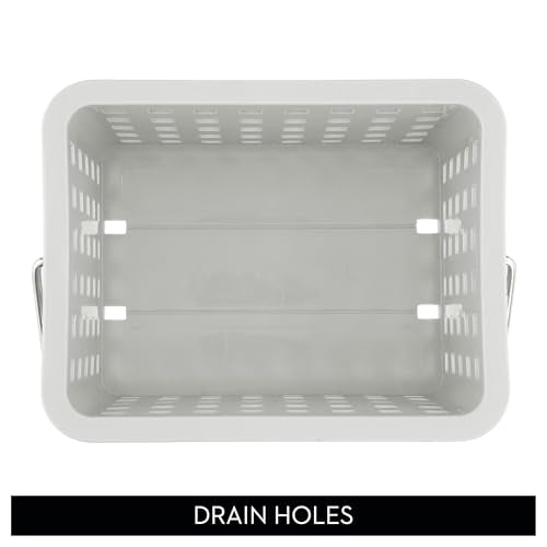 iDesign Shower Caddy Basket with Handle, Light Gray | For Bathroom or College Dorm, Made in USA - color: Light Gray, style: Pack of 1