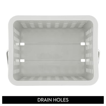 iDesign Shower Caddy Basket with Handle, Light Gray | For Bathroom or College Dorm, Made in USA - color: Light Gray, style: Pack of 1