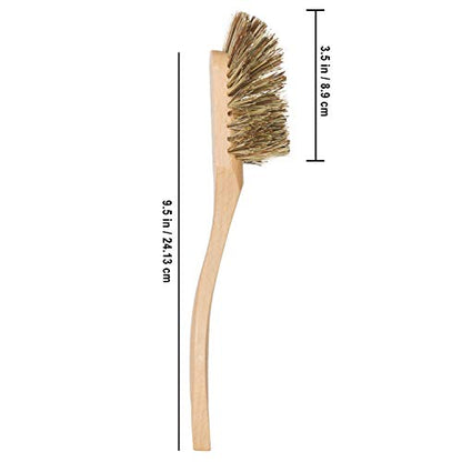 REDECKER Curved Dish Brush, Natural Union Plant Fiber Bristles, Ergonomic Design with Oiled Beechwood Handle, 10-1/2 Inches, Set of 2, Made in Germany - Union Bristle Scrubber - size: Set of 2, 10-1/2-Inches