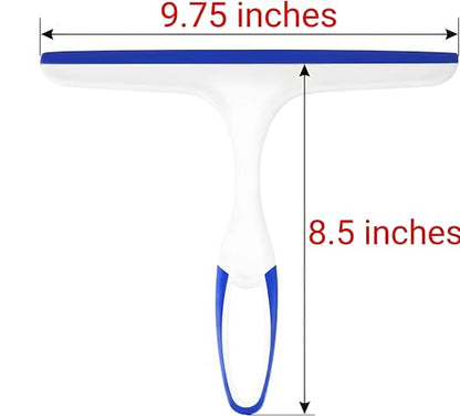 2 Pack Shower Squeegee for Glass Doors – 9.5” Silicone Blade Window Cleaner Tool (Blue & Green) – Bathroom, Car Windshield, Mirror & Tile Cleaning Wiper with Hook – Lightweight Ergonomic Handle
