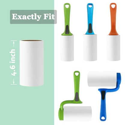 4.6 inch Giant Lint Roller Refills Compatible with Evercare Giant Lint Rollers and T Handle Lint Roller Extreme Stick Pet Hair Remover Adhesive Refills 5 Rolls 60 Sheets per Roll Total 300 Sheets - size: 4.6 inch Giant