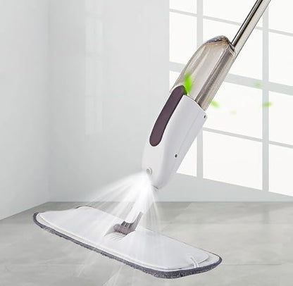 Spray Mop for Floor Cleaning with 2 Washable Microfiber Pads & Cleaning Brush, 360° Rotating Refillable Dust Mop for Hardwood, Tile, Laminate & Kitchen Floors.