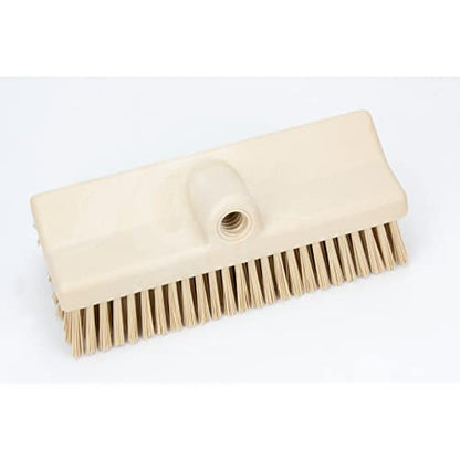 SPARTA 40423EC25 Plastic Floor Scrub Brush, Wall Brush, Equipment Brush With Nonabsorbent Bristles For Industrial Kitchens, Hospitals, Commercial Cleaning, 4 Inches, Tan, (Pack of 2) - color: Tan