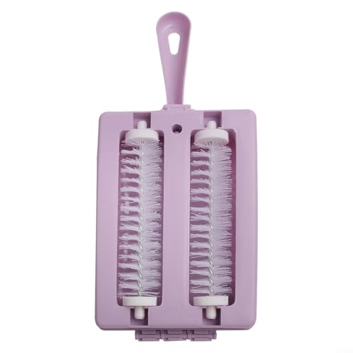 Handheld Carpet Cleaning Brush with Dual Sweeper Rollers for Crumbs and Dust on Sofa, Bed, Table, and Rugs, Purple(purple) - color: Purple