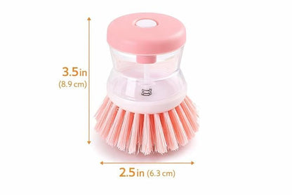 Soap Dispensing Dish Scrub Brush with Liquid Dispenser, Multicolour, Plastic, 3.5 Inches, Kitchen Sink Cleaner Dish Washer and Other Household Cleaner (Pack of 5) - size: PACK OF 5