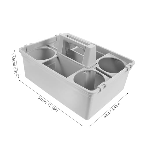 Vaguelly Portable Cleaning Basket Plastic Storage Basket Lid Capacity Storage Organizer for Cleaning Supplies Handle Design for