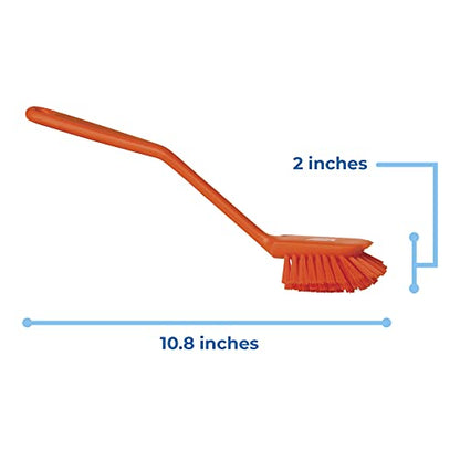Vikan 42377 Brush,Dish,Scraping Edge,Med,11",PP/PBT,Orange - color: Orange