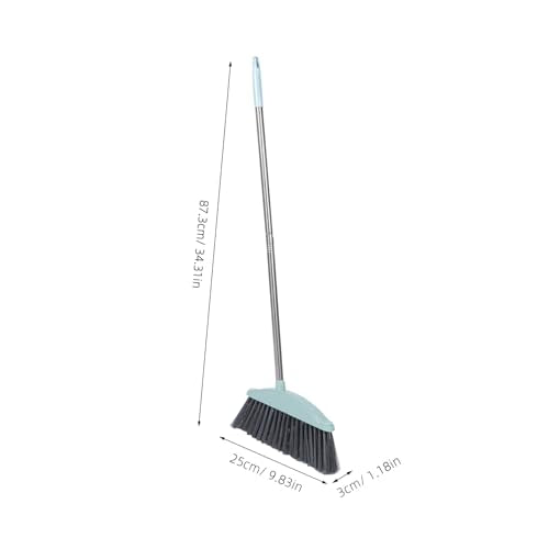 VICASKY Long Handle Broom for Home Cleaning Thickened Metal Handle Sweeping Broom Fine Workmanship with Soft Bristles No Surface Damage Practical Indoor Floor Cleaning Tool