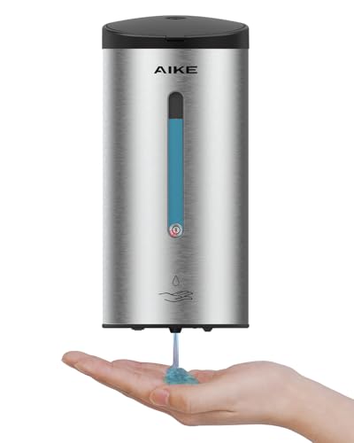 AIKE Classic Automatic Soap Dispenser,25 oz Liquid Wall Mount,Brushed Stainless Steel Finish Model AK1205E - color: Brushed Stainless Steel