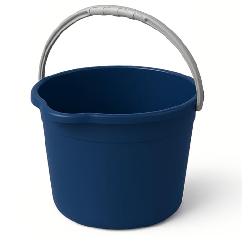 10QT (9.5L) Cleaning Bucket with Handle and Spout - Blue | Heavy Duty Mop Bucket for Household Use, Utility Pail for Car Wash - Plastic Buckets, Plastic Buckets with Handles - color: Blue