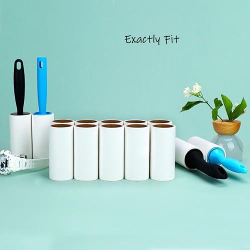 Lint Roller Refills 4 inch Bulk 10 Rolls Total 600 Sheets Extra Sticky Lint Remover Replacement Refills Compatible with Evercare PetLovers Muji IKEA and Others (Inside Dia. 1-1/2 inch) - size: Inside Dia. 1-1/2 inch