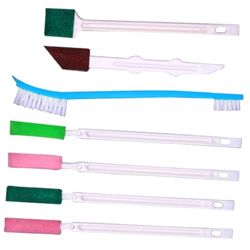 minkissy Disposable Crevice Cleaning Brush Set 7Pcs Small Cleaning Tool for Bathroom Shower Head Toilet Rim with Long Handle