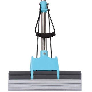 SHENKY Floor Cleaning Squeeze Mop with Adjustable Telescopic Handle Squeegee Absorber Sponge Cleaner Pocha for Home Kitchen Bathroom, Stainless Steel (Multicolor)