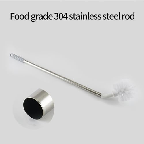Stainless Steel Water Bucket Bottle Brush, Long Handle Scrubbing Brush, Suitable for Cleaning 1 to 5 Gallon Buckets, Bendable Replaceable Brush Head Bottle Cleaning Brush (17in Handle)