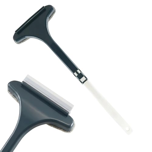 2 in 1 Window Screen Glass Cleaning Tool, 2026 New Window Squeegee with Brush Portable Wet Dry Cleaning Brush, Multi Purpose Cleaning Brush for Patio Door Porch Screens (White) - color: White