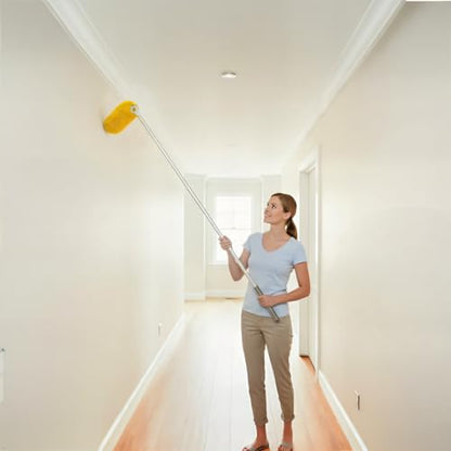 Long Handle Dusters for Cleaning with 2 Replacement Heads, Washable Cleaning Duster Kit with Laundry Mesh Bag, Cobweb Duster, Extendable Dusting Tool for Home and Office