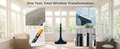 2Pack Window Cleaning Brush Screens and Glass Wet and Dry 2 in 1 Versatile Tool Yellow-Green and White-Green - color: Yellow-green and White-green