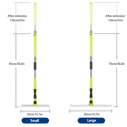 Magic Broom Squeegee, with 51 Long Handle Silicone Broom, Magic Broom Squeegee for Smooth Floors,Rugs,Windows,Small:35×130cm - size: Small:35×130cm