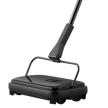 Carpet Sweeper, 7.87 in Sweeping Paths, Floor Sweeper Manual Non Electric, 300 ml Dustbin Capacity with Comb for Home Office Rugs Hardwood Surfaces Wood Floors Laminate, Cleans Dust Pet Hair
