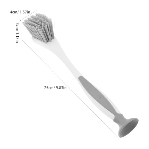 Beavorty 3pcs Long Handle Kitchen Brushes Versatile Dish Scrubbers with Suction Cup for Pans Sinks and Dishes Efficient Removal and Extended Protection for Safe
