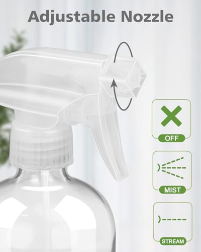 Rionisor Glass Spray Bottles with Silicone Sleeve Protection, Empty 16OZ Reusable Spray Bottles, Refillable Containers with Spray Nozzles for Cleaning Solutions, Plants and Essential Oils 1 Pack White - color: White, style: 1 Pack
