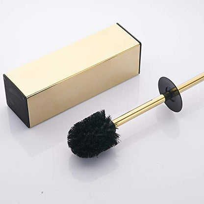 BGL Freestanding Solid Stianless Steel 304 Toilet Bowl Brush and Holder for Bathroom Storage and Organization - Space Saving, Sturdy, Deep Cleaning, Covered Brush (Gold) - color: Gold