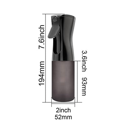 2Pcs Continuous Mist Spray Bottle – Ultra Fine Continuous Spray Bottle Hair Water Ultra Fine Mister Sprayer Propellant Free for Hairstyling, Cleaning, Plants, Misting (black)