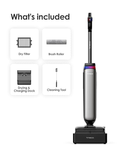 Tineco Floor One S9 Artist Steam Wet Dry Vacuum Cleaner, High-Temp Steam Cleaning, 22kPa Suction, 360° SmoothDrive, Anti-Tangle Design, 185°F Flashdry, Long Runtime, 180° Lay-Flat - style: S9 Artist Steam