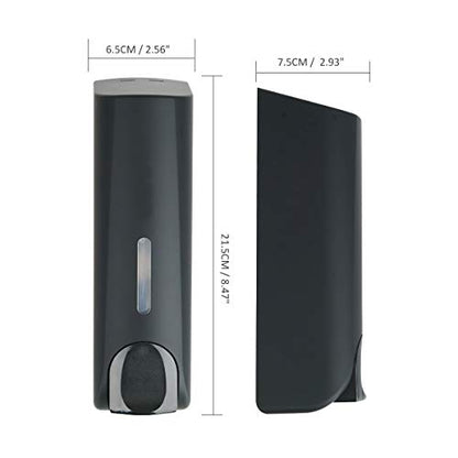 AUMIO Shampoo and Conditioner Dispenser, No Drill Wall Mounted Shower Dispenser, Black, Single Chamber, 350ml - color: Black 1 Chamber