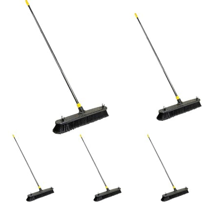 Quickie Bulldozer Smooth Surface Push Broom 24 inch, Black, Sweep and Clean Tile/Sealed Concrete/Other Hard Flooring, Indoor/Outdoor Use/Heavy Duty Cleaning (Pack of 5) - size: 24 Inch (Pack of 5), style: Smooth Surface
